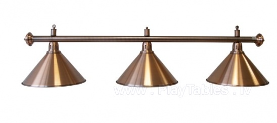 Billiard Lamp Elegance, bronze, 3 Bells, Ø 35 cm, 150 cm