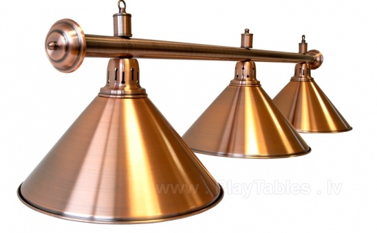 Biljarda Lampa Elegance, bronza, 3 kupoli, Ø 35 cm, 150 cm