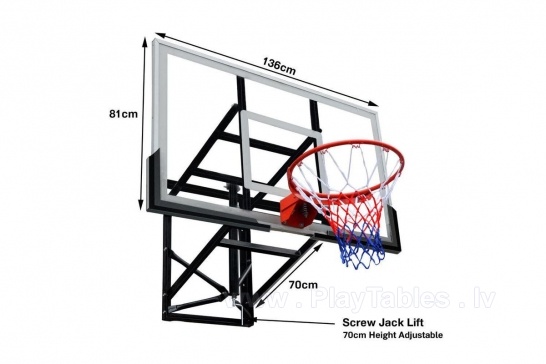 Basketbola vairogs ar grozu Bilaro Montana Class 136x80cm, 8mm rūdīts stikls